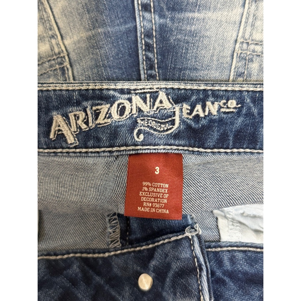 Arizona Jean Co Women Juniors Size 3 Embroidered Low Rise Cutoff Shorts - Picture 3 of 4